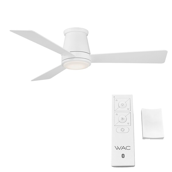 3-Blade Smart Flush Mount Ceiling Fan 52 Matte White W/3000K LED Light Kit And Remote Control